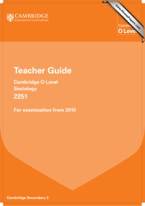 Cambridge O Level Sociology Teacher Guide (2251)