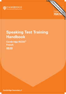 IGCSE French Speaking Test Training Handbook