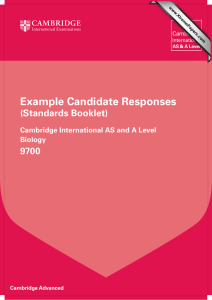 Cambridge A Level Biology: Example Candidate Responses