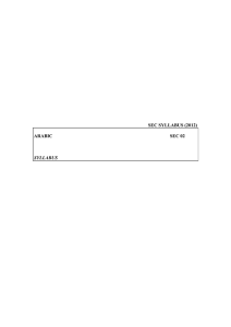 SEC SYLLABUS (2012) ARABIC SEC 02