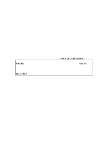 SEC SYLLABUS (2016) ARABIC SEC 02