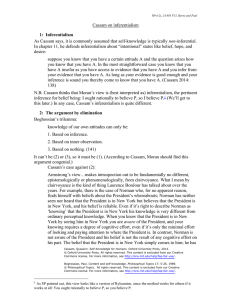 Cassam on inferentialism non 1:  Inferentialism