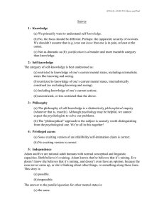 Survey knowledge (b) No, the focus should be different. Perhaps: the (apparent)...