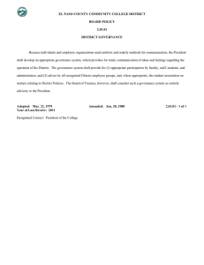 EL PASO COUNTY COMMUNITY COLLEGE DISTRICT BOARD POLICY 2.01.01 DISTRICT GOVERNANCE