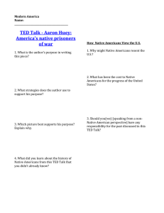 Native American History Worksheet: Aaron Huey TED Talk