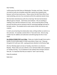 Dear Families,
