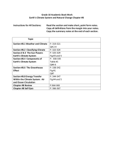 Earth's Climate System: Grade 10 Academic Book Work
