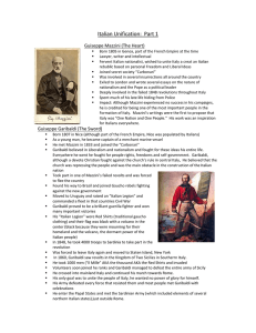Italian Unification: Mazzini & Garibaldi