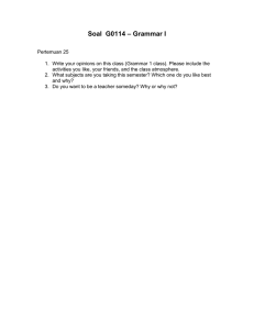 – Grammar I Soal  G0114