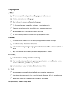 Language Use Grading Rubric