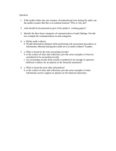 Question:  1.  If the auditor finds only one instance of... the auditor assume that this is an isolated instance? Why...