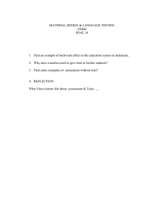 MATERIAL DESIGN &amp; LANGUAGE TESTING G0444 SOAL 16
