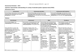 – 2015 Assessment Schedule