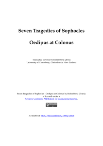 Oedipus at Colonus: Verse Translation by Robin Bond