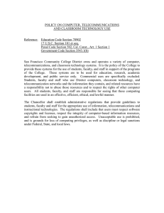 POLICY ON COMPUTER, TELECOMMUNICATIONS AND CLASSROOM TECHNOLOGY USE
