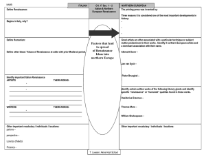 Italian & Northern Renaissance Worksheet