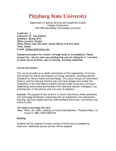 Educational Technology Curriculum Syllabus - Pittsburg State