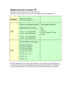 Homework: Functions and Domains - Math Assignment