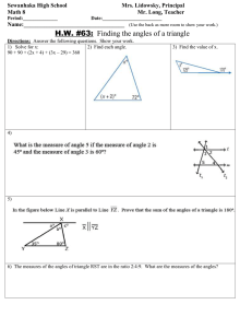 Triangle Angles Homework: Math 8 Practice