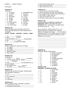 Spanish 1 Worksheet: Sports & Verbs