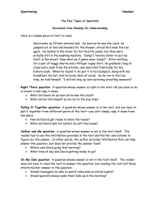 Questioning: 4 Types of Questions Handout