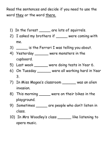 They vs. There Worksheet: Grammar Practice