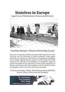 Stateless in Europe Caroline Sawyer, Victoria University (Law)