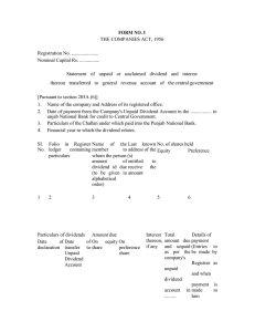 NO. I FORM COMPANIES ACT, 1956 THE