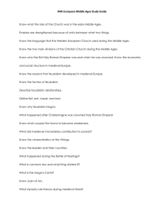 WHI European Middle Ages Study Guide