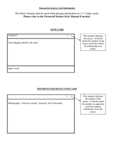 The below formats must be used when placing information on... Please refer to the Farmwell Station Style Manual if needed.