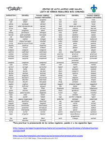 Lista de verbos español-inglés: regulares e irregulares