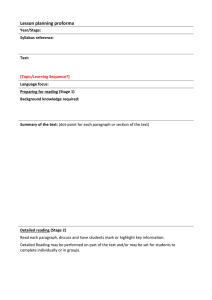 Lesson planning proforma