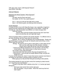 TOK class notes: April 4, 2003 Spanish Period 6