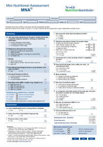 Mini Nutritional Assessment (MNA) Form