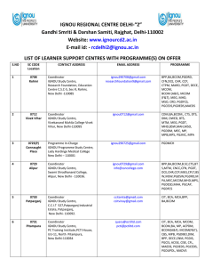 IGNOU Delhi Learner Support Centres List