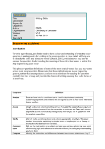 Essay Writing Skills: Terms & Planning Guide