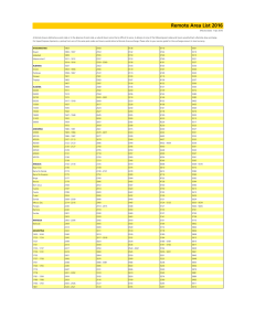 Remote Area List 2016