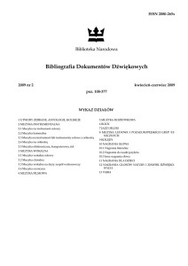 Bibliografia Nagrań Dźwiękowych, Kwiecień-Czerwiec 2009
