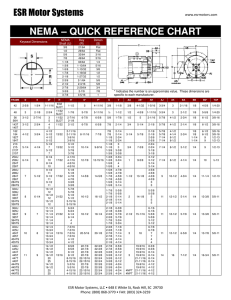 NEMA Motor Frame Dimensions & Horsepower Chart