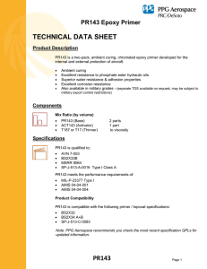 PR143 Epoxy Primer: Technical Data & Specifications
