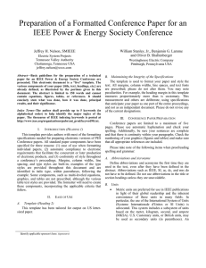 Sample Conference Paper  - IEEE Power and Energy Society