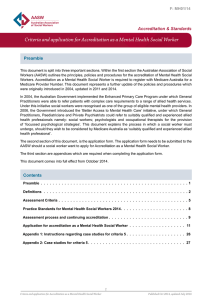 Mental Health Social Worker Accreditation Criteria & Application