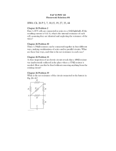 PHY 122 Homework Solutions: Chapter 26 Circuits