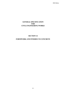 Concrete Formwork & Finishes Specification - Civil Engineering