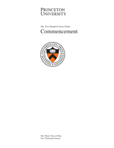 Princeton University Commencement Program 2016