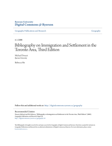Toronto Immigration & Settlement Bibliography, 3rd Edition
