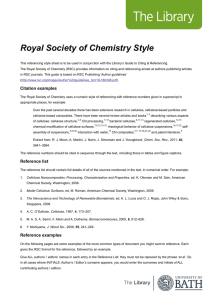 RSC Chemistry Style Guide: Citing & Referencing