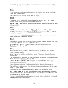 Venturi, Scott Brown & Associates Bibliography (1960s)