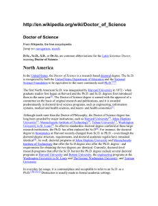 http://en.wikipedia.org/wiki/Doctor_of_Science North America