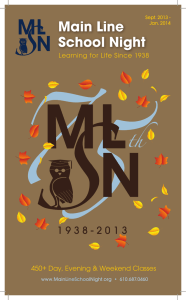 Main Line School Night Course Catalog: Fall 2013/Winter 2014